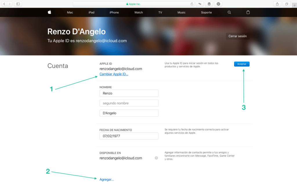 Unificando Apple ID - 2